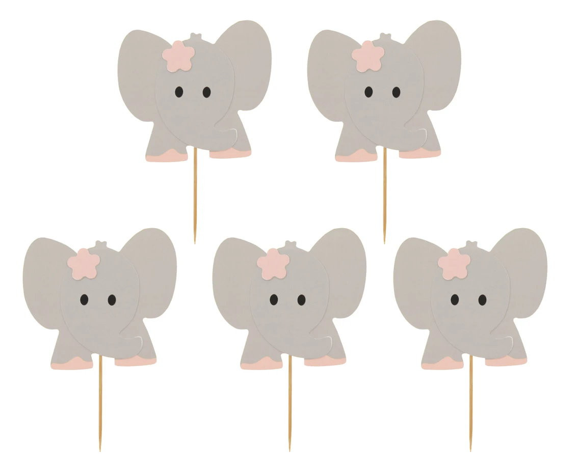 Cocktail picks B&G Elephant, pink, 10 pcs
