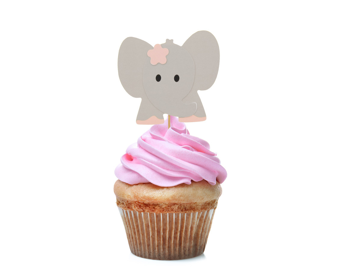 Cocktail picks B&G Elephant, pink, 10 pcs