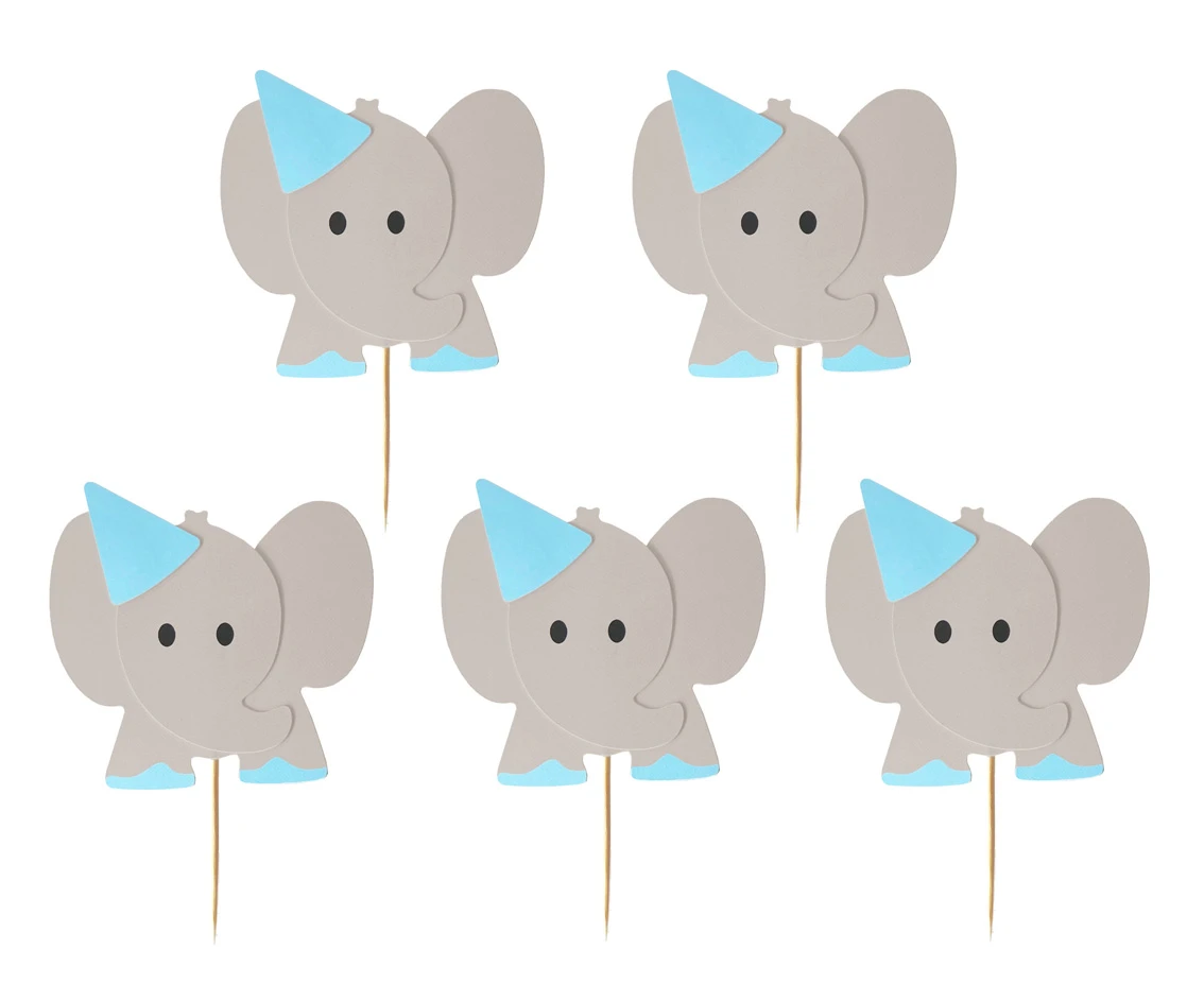 Cocktail picks B&G Elephants, blue, 10 pcs