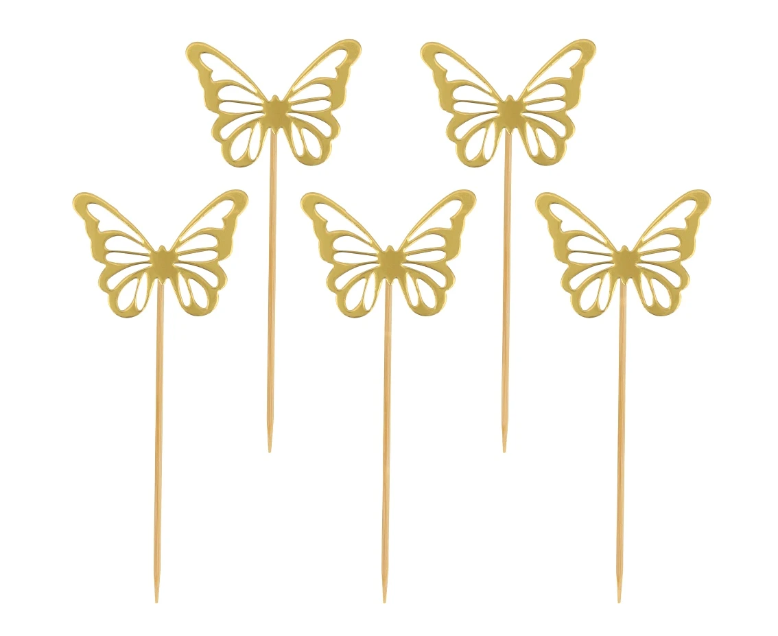 B&C Butterfly picks, gold, 12 pcs