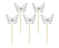 B&C Butterfly picks, silver, 12 pcs