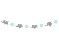 Paper garland B&G Elephant, blue, 200 cm