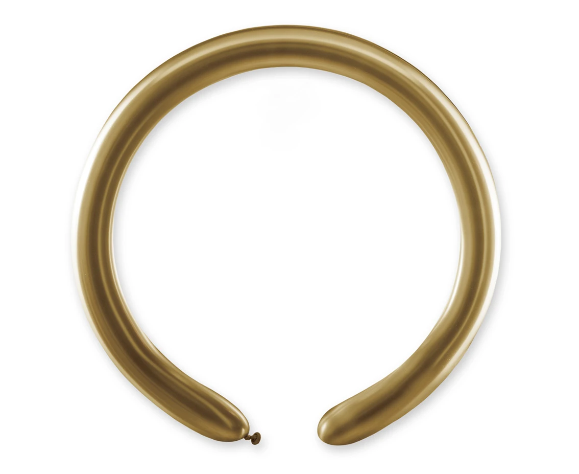 Balloons Gemar, modelling balloon, shiny gold, 100pcs