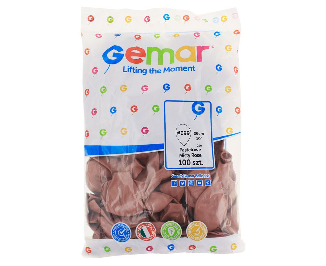 Balloons Gemar 10", pastel foggy pink 25 cm, 100pcs