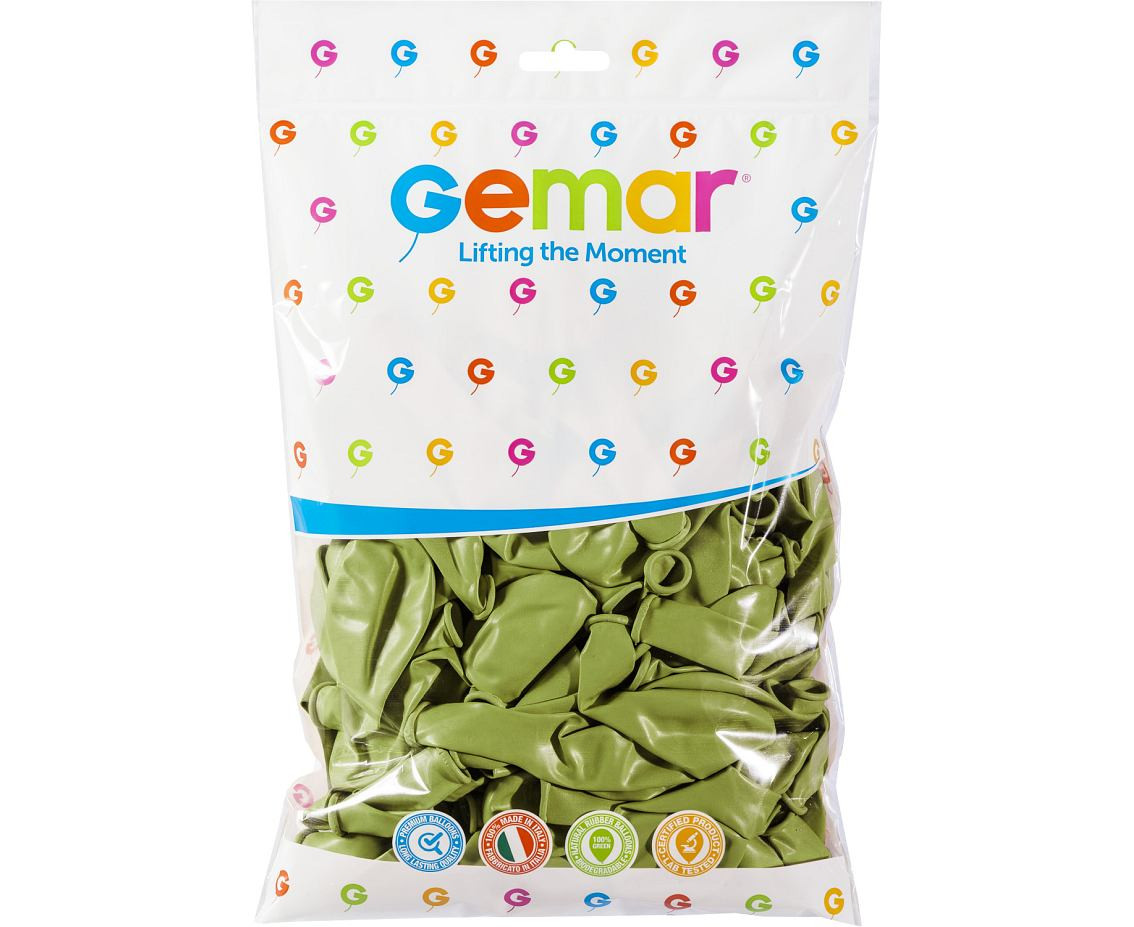 Balloons Gemar 12", pastel jungle green, 100pcs