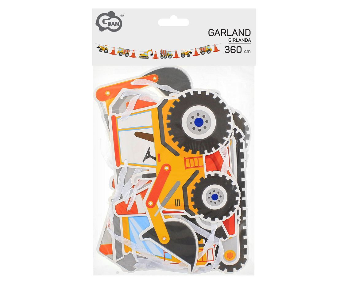 Paper garland Construction Site, length 360 cm