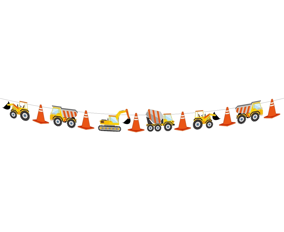 Paper garland Construction Site, length 360 cm