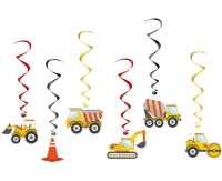 Hanging decoration Construction Site, 6 pcs