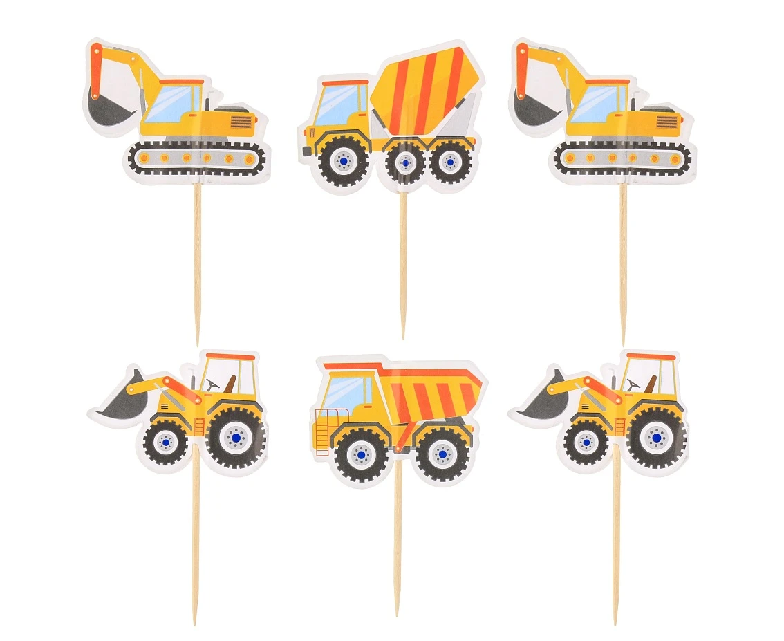 Cocktail picks Construction Site, total length 6,5 cm, 6 pcs