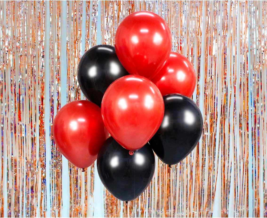 Balloon bouquet B&C Red & Black, 7 pcs