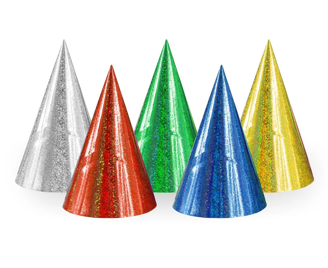 Paper hats, assorted colours / 100 pcs