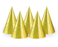 Holographic hats, gold / 100 pcs
