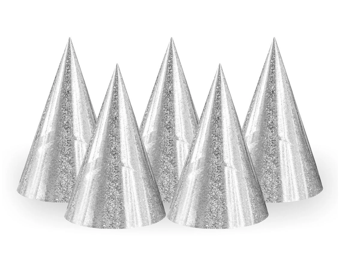 Holographic hats, silver / 100 pcs