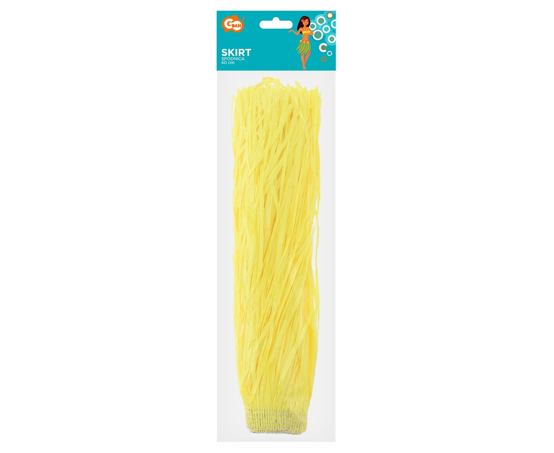 Hawaiian skirt Yellow, length 40 cm EOL