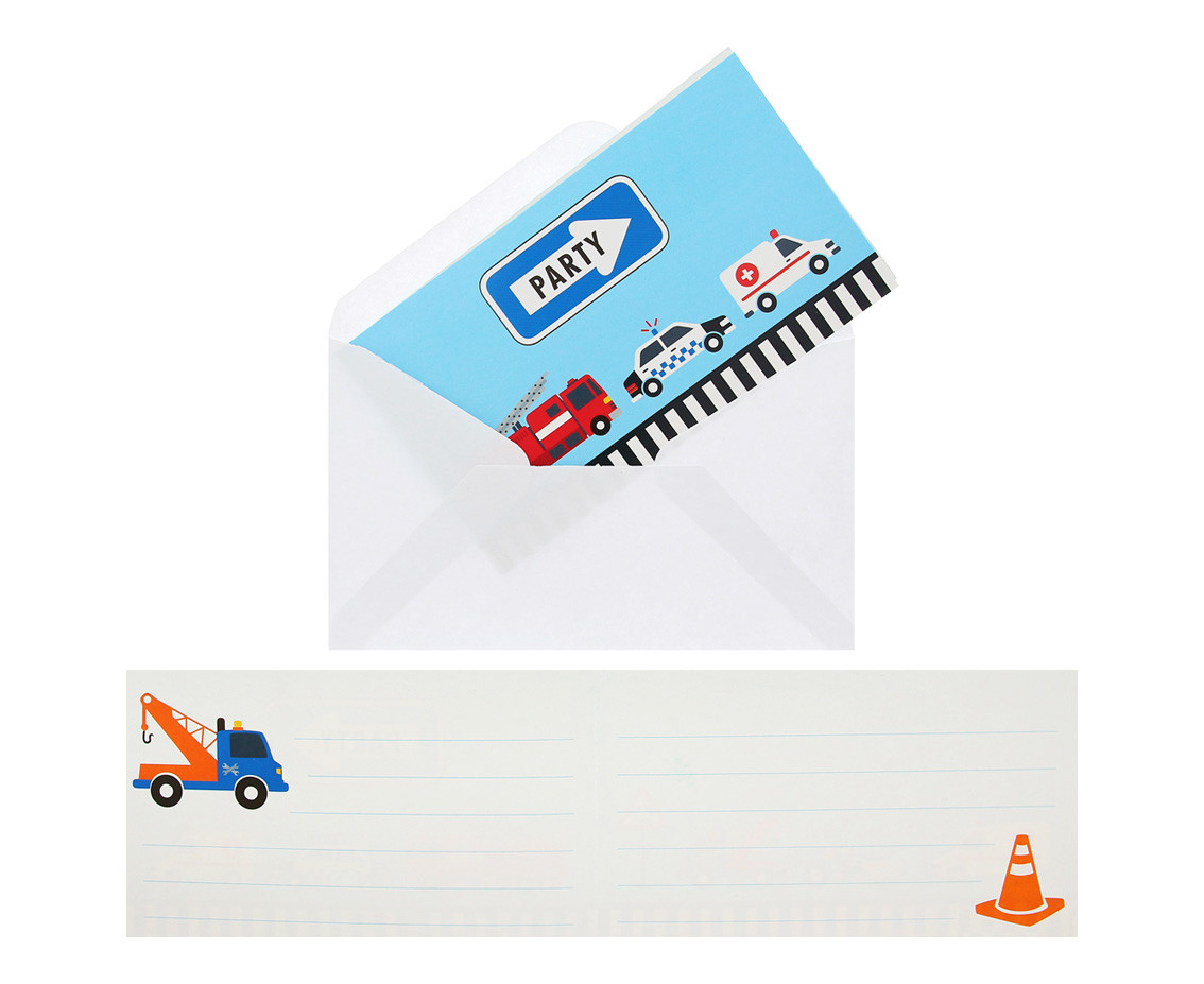 Invitations with envelopes On the Road / 8 pcs EOL