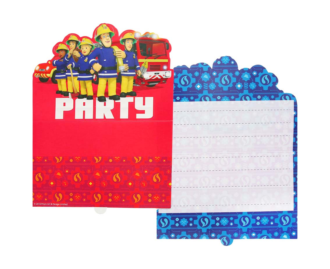 Invitations with envelopes Fireman Sam / 8 pcs EOL