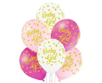 Balloons Belbal 12", D11, baby girl dots, 6 pcs