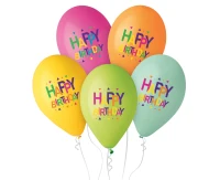 Happy Birthday balloons (Stars), 12", 5 pcs