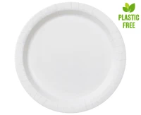 Paper plates, white, size 23 cm, 8 pcs (plastic-free)