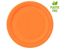 Paper plates, orange, 23 cm, 8 pcs (plastic-free)