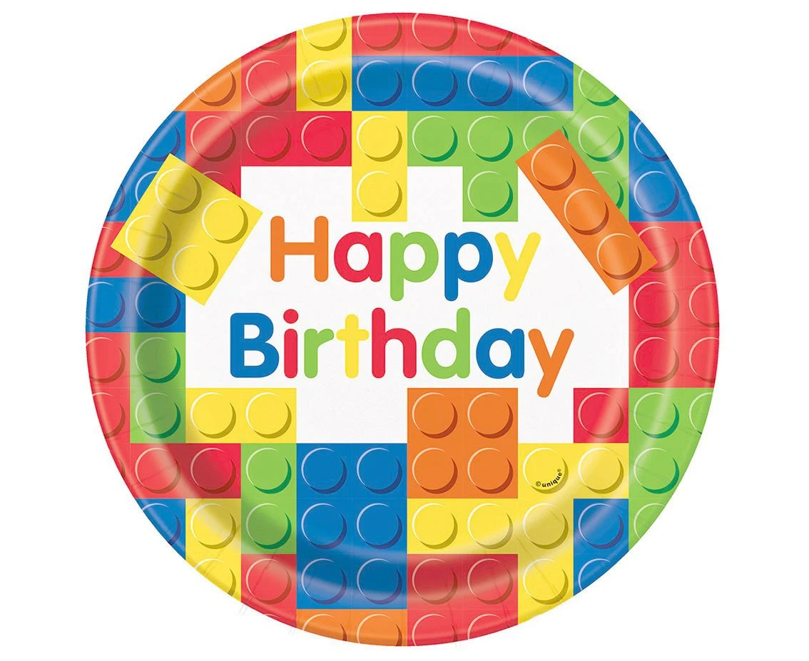 Paper plates Building Blocks, 23 cm, 8 pcs (plastic-free)