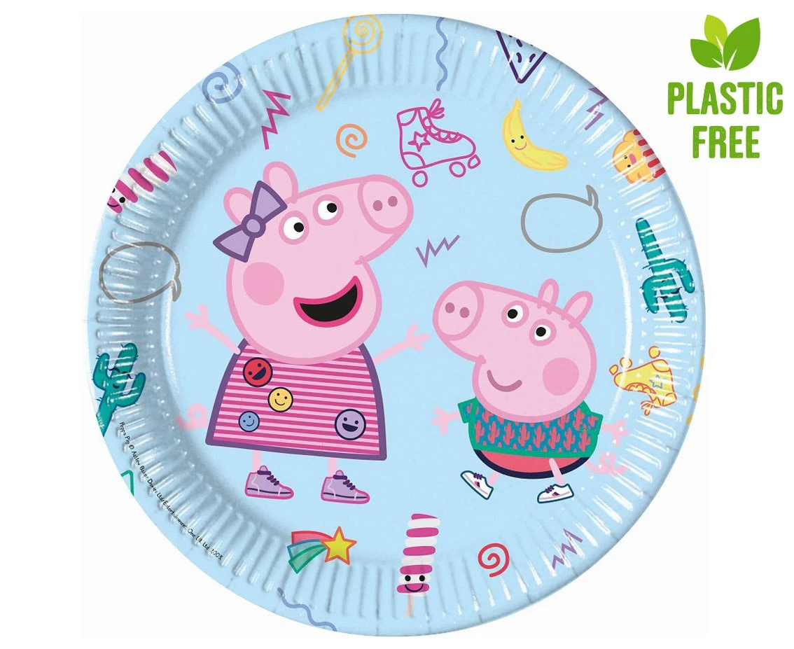Paper plates Peppa Pig (Hasbro), next generation, 23 cm, 8 pcs (plastic-free) EOL
