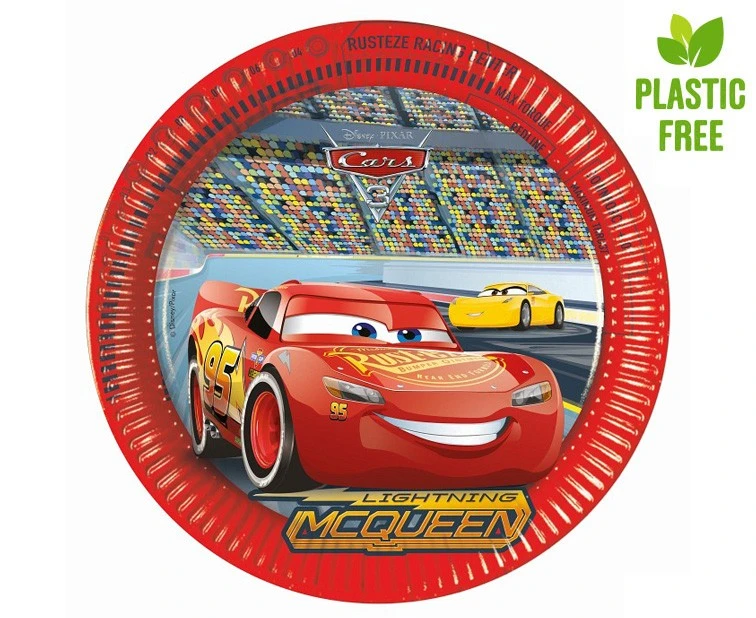Paper plates Cars 3 (Disney), next generation  23cm, 8 pcs (plastic-free)	 EOL