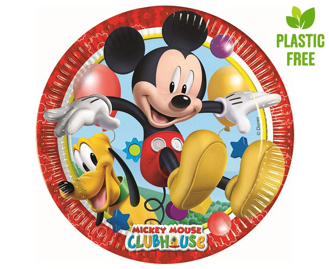 Paper plates Playful Mickey (Disney), next generation, 23cm, 8 pcs (plastic-free)	 EOL