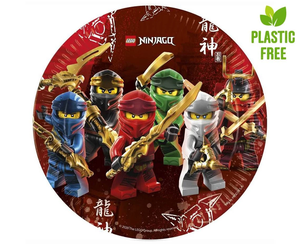 Paper plates Lego Ninjago, next generation, 23cm, 8 pcs (plastic-free) EOL