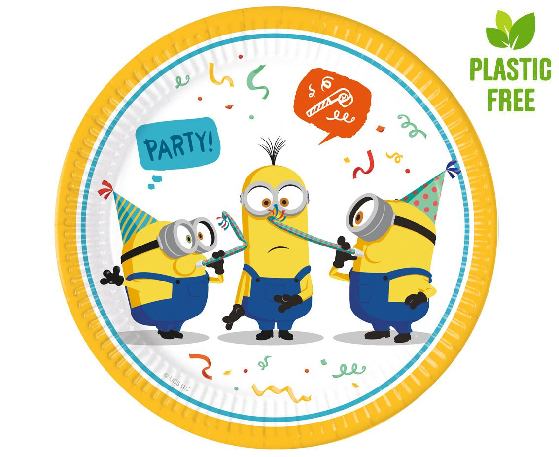 Paper plates Minions Rise of Grue (Universal), next generation, 23cm, 8 pcs (plastic-free)