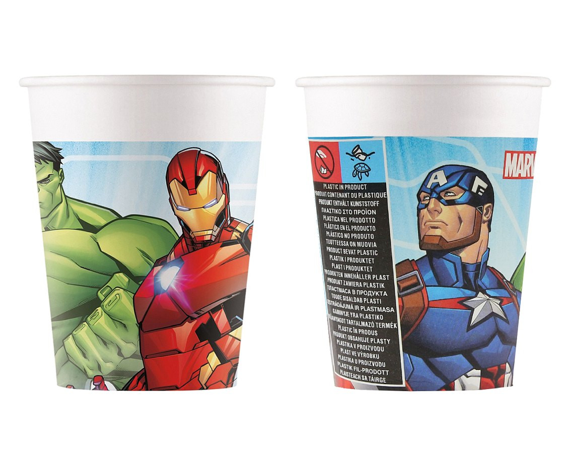 Paper cups (WM), Mighty Avengers (Marvel), 200ml, 8 pcs (SUP label) EOL