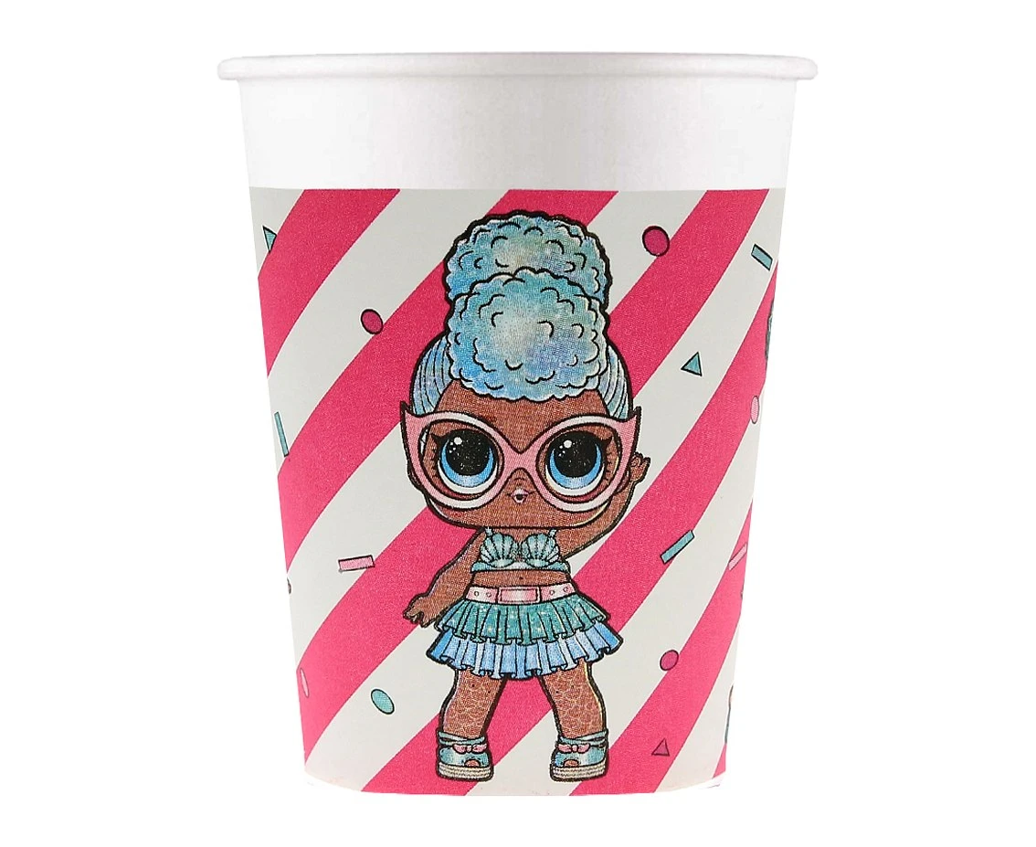 Paper cups (WM), LOL Glitterati (MGA), 200ml, 8 pcs ( SUP label)