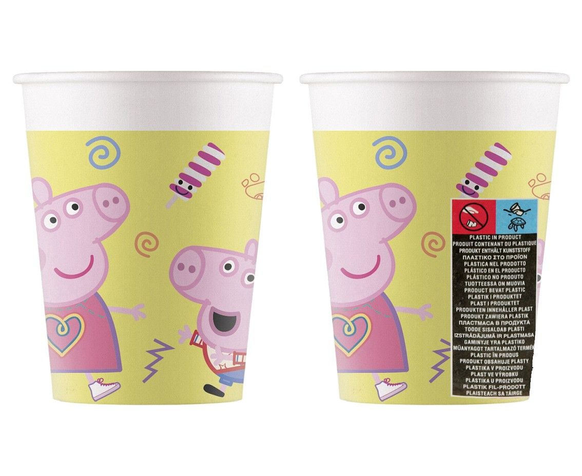 Paper cups (WM), Peppa Pig (Hasbro), 200ml, 8 pcs (SUP label) EOL