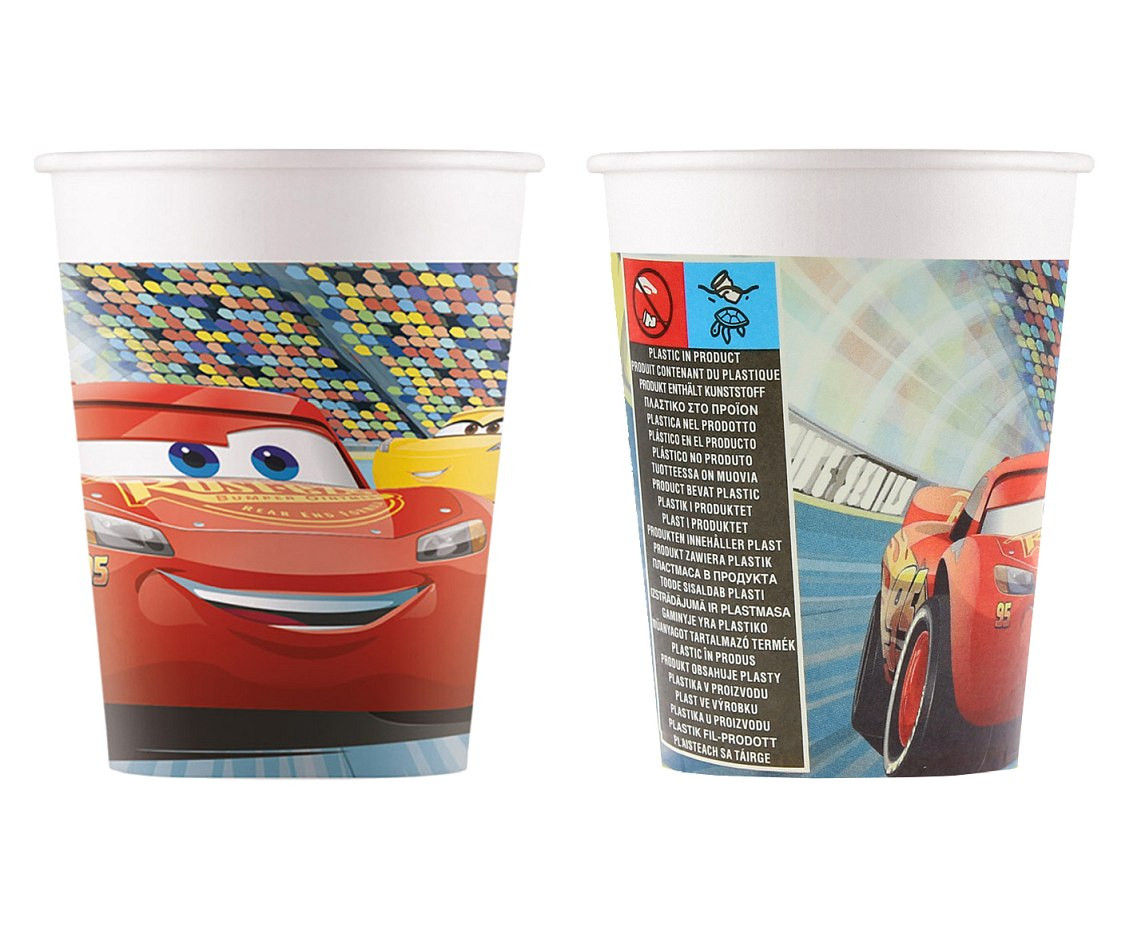 Paper cups (WM), Cars 3 (Disney), 200ml, 8 pcs (SUP label) EOL