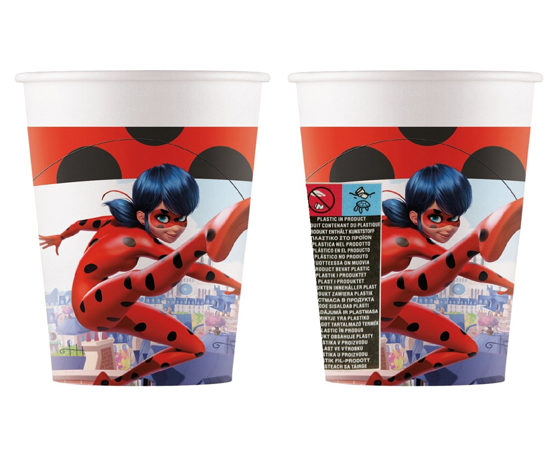 Paper cups (WM), Miraculous Ladybug (ZAG), 200ml, 8 pcs FSC