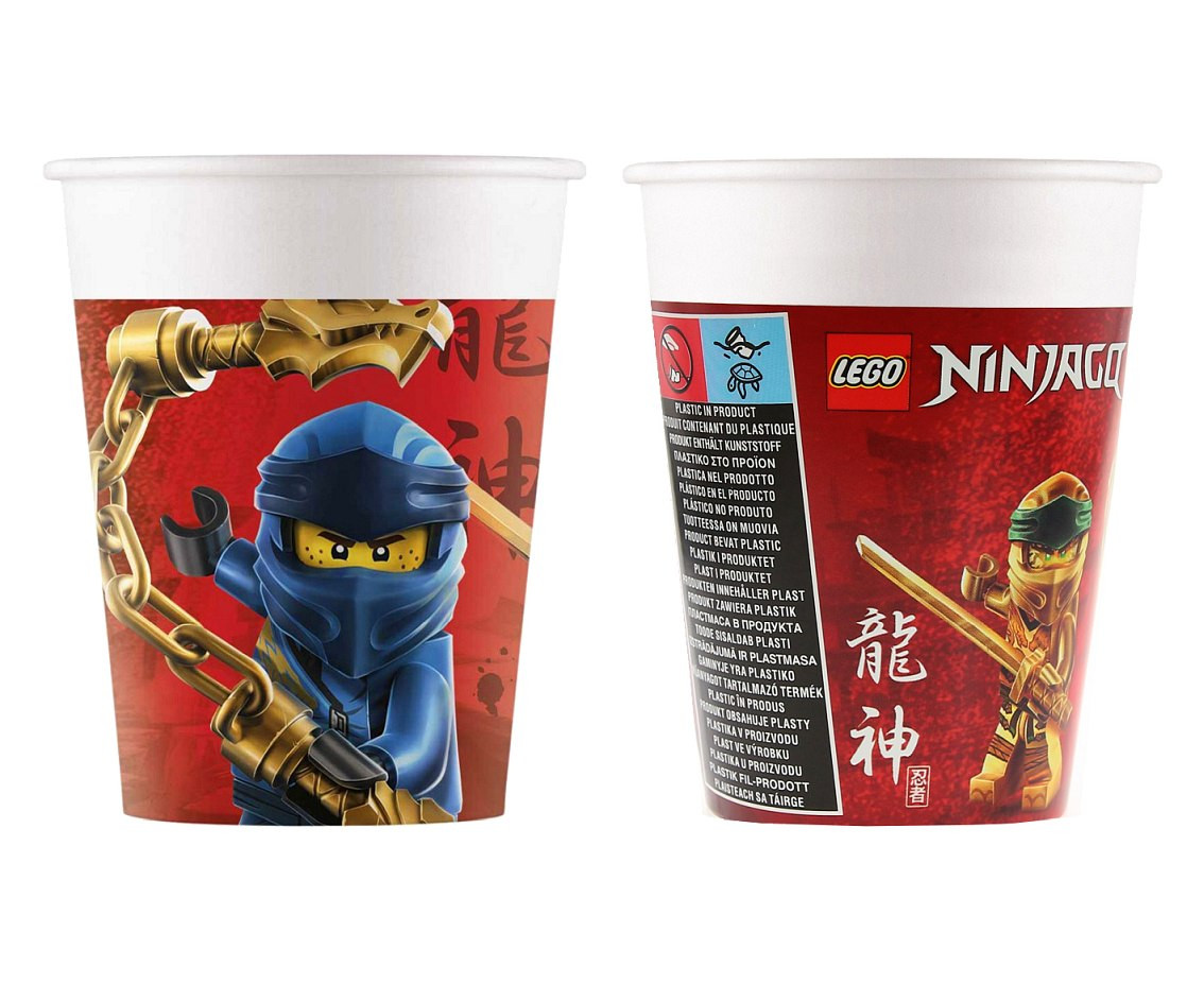 Paper cups (WM), Lego Ninjago, 200ml, 8 pcs (SUP label) EOL