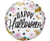 Foil balloon 18" RND Halloween Glam Bats & Ghosts EOL
