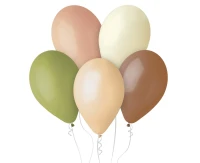 Balloons Gemar 13", pastel premium helium, colours of nature, 5pcs