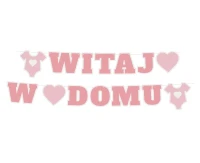 Paper garland B&G Witaj w Domu, pink, 280 cm