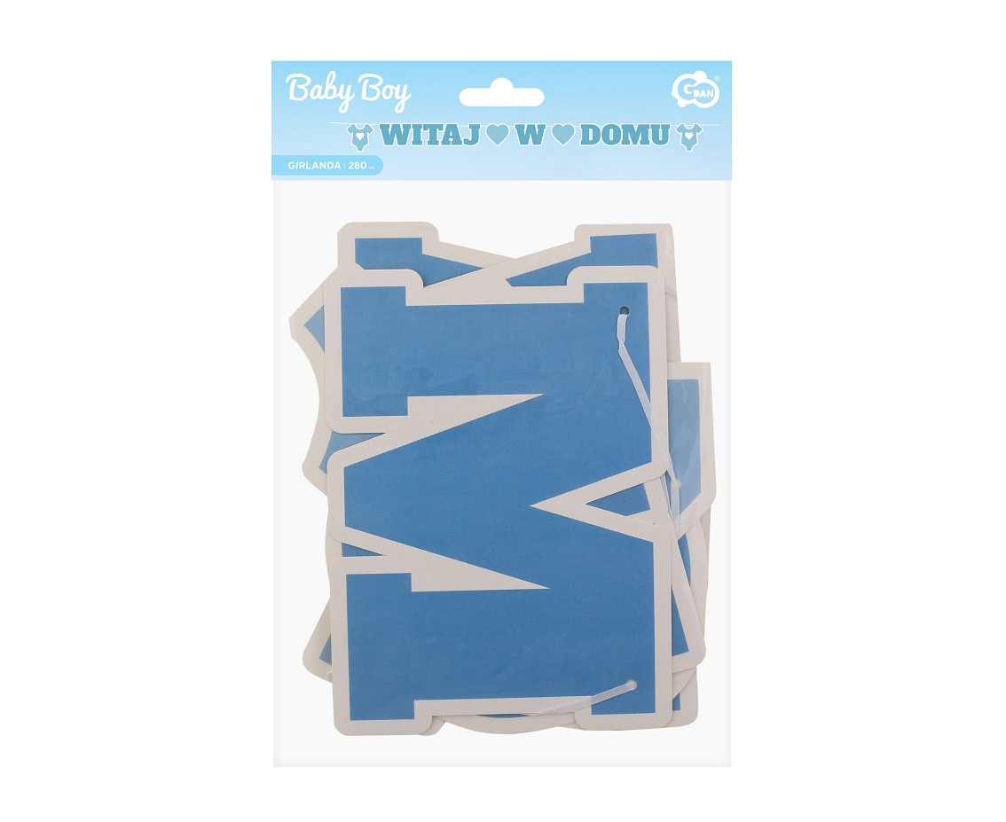 Paper garland B&G Witaj w Domu, blue, 280 cm