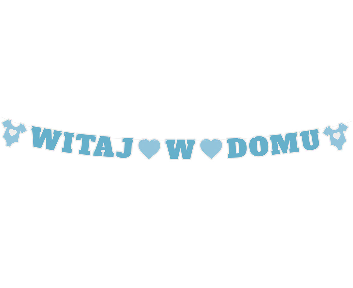 Paper garland B&G Witaj w Domu, blue, 280 cm