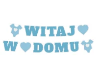 Paper garland B&G Witaj w Domu, blue, 280 cm