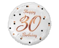 Foil balloon B&C Happy 30 Birthday, rose-gold printing, 18"