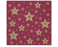 PAW Paper napkins Beautiful Stars, dark red, 33 x 33 cm, 20 pcs
