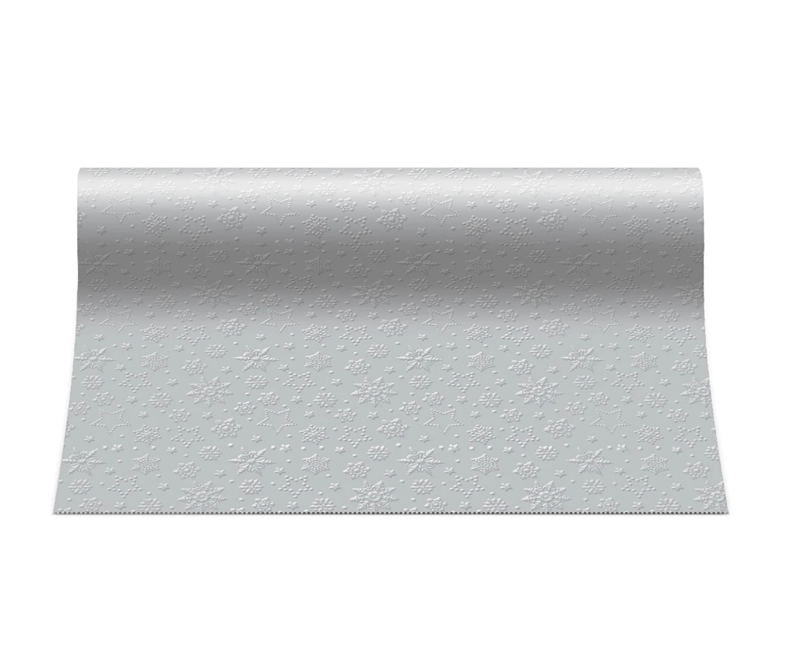 PAW Paper runner Inspiration Winter Flakes, silver, 33 x 480 cm EOL