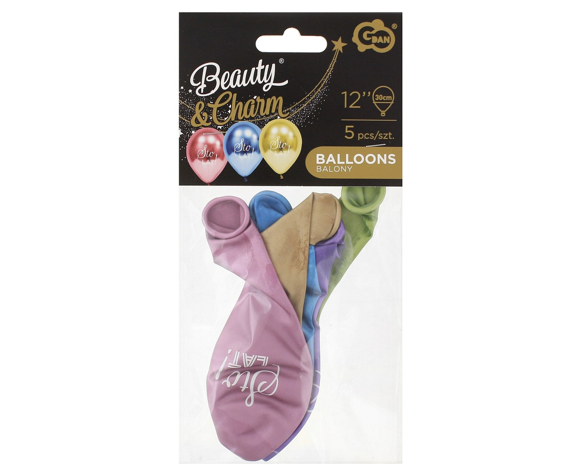 Balloons B&C 12", Sto Lat platinum, 5pcs