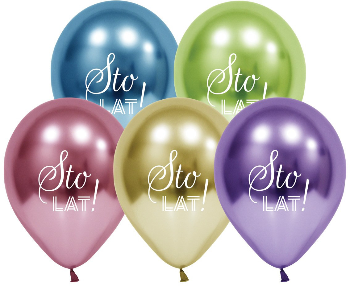 Balloons B&C 12", Sto Lat platinum, 5pcs
