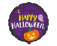 Foil balloon 18" FX - Happy Halloween,  unpacked (flat)