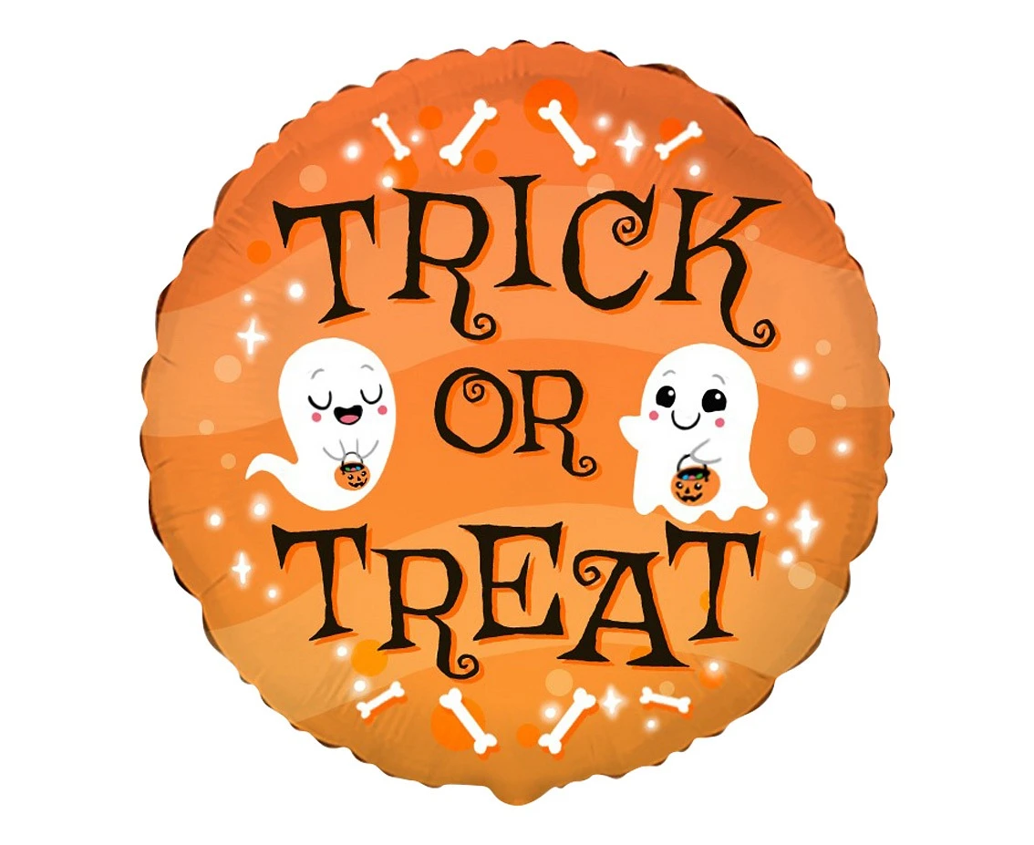 Foil balloon 18" FX - Trick or treat,  unpacked (flat) EOL