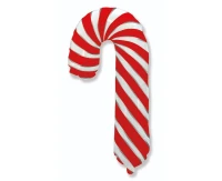 Foil balloon 24" FX - Christmas lollipop, white and red,  unpacked (flat)